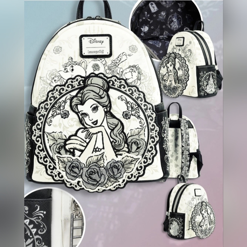 NWT Loungefly Beauty and the Beast Belle Sketch Mini-Backpack